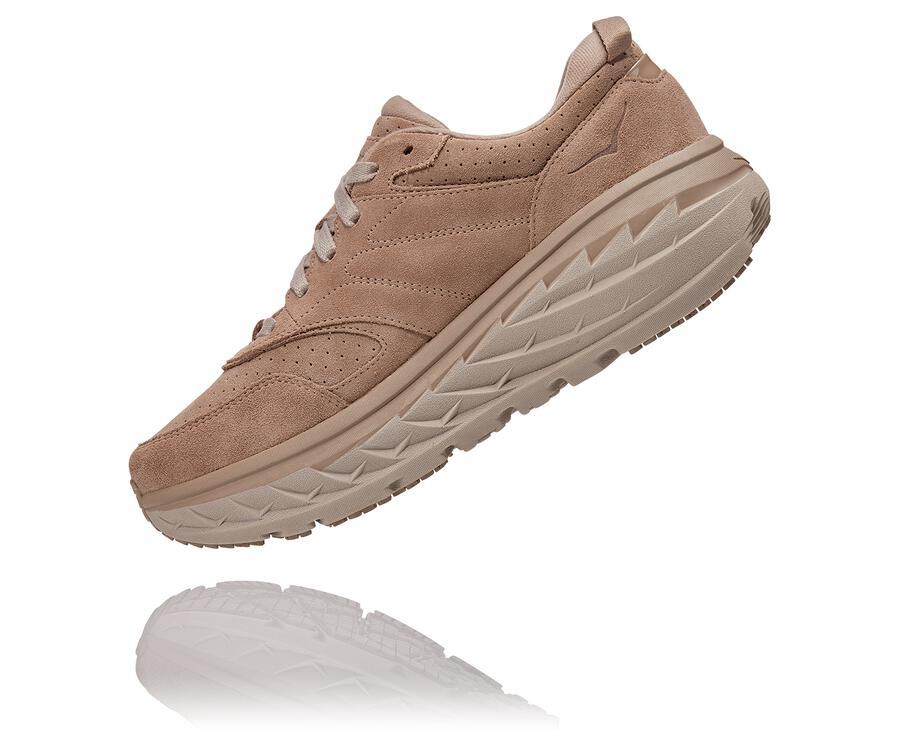 Hoka One One Walking Shoes Mens Grey - Bondi L Suede - 76102ASUP